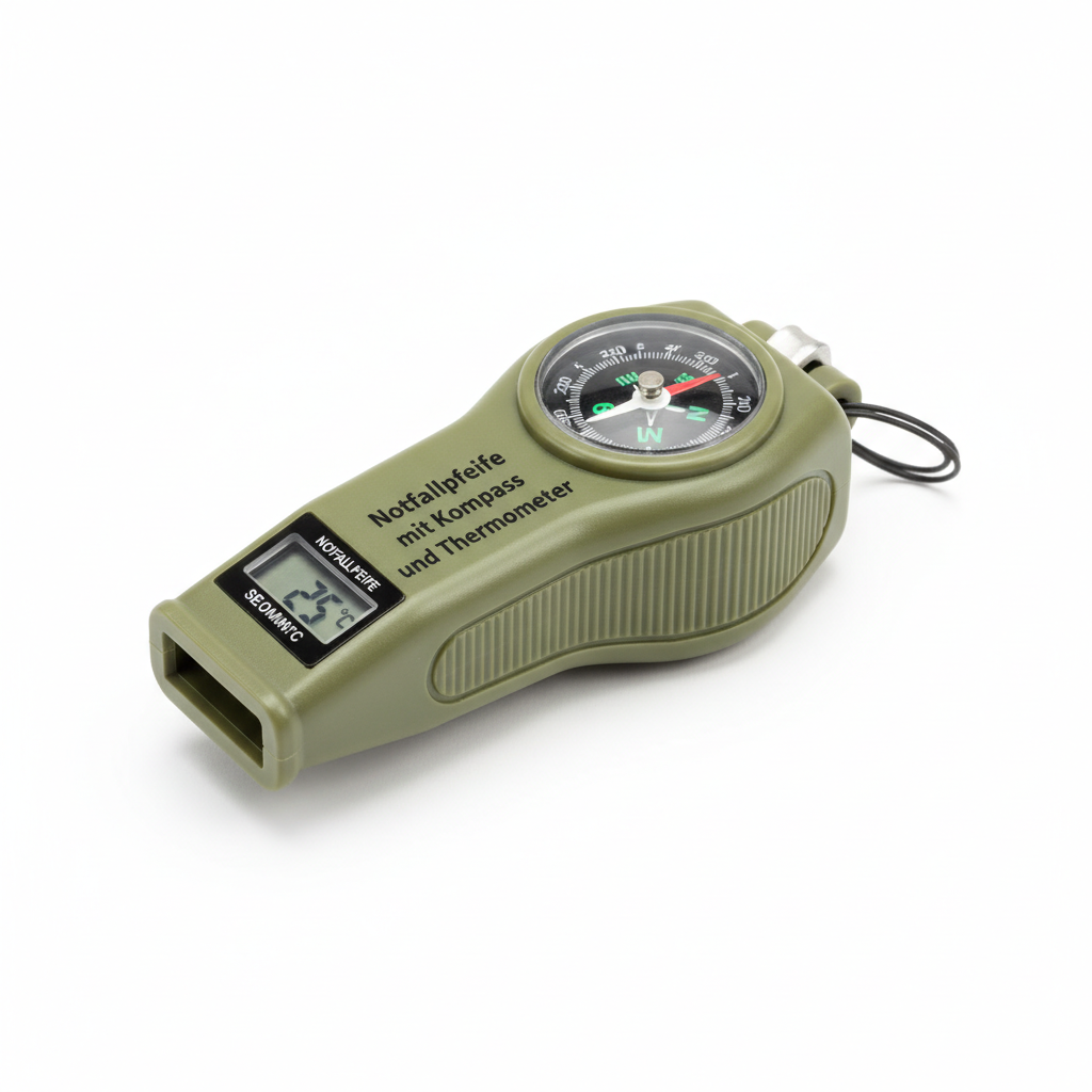 Emergency Whistle with Compass and Thermometer