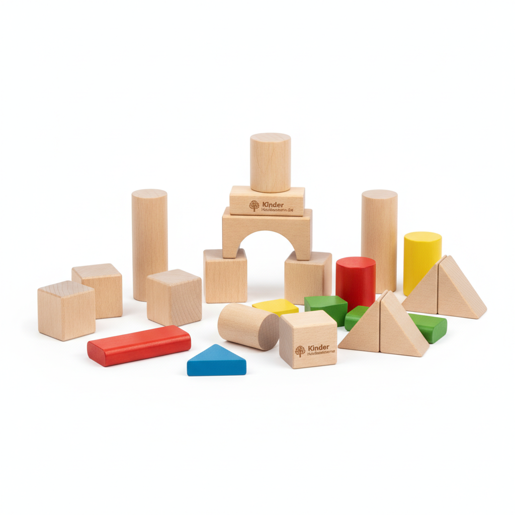 Children's Wooden Building Blocks Set